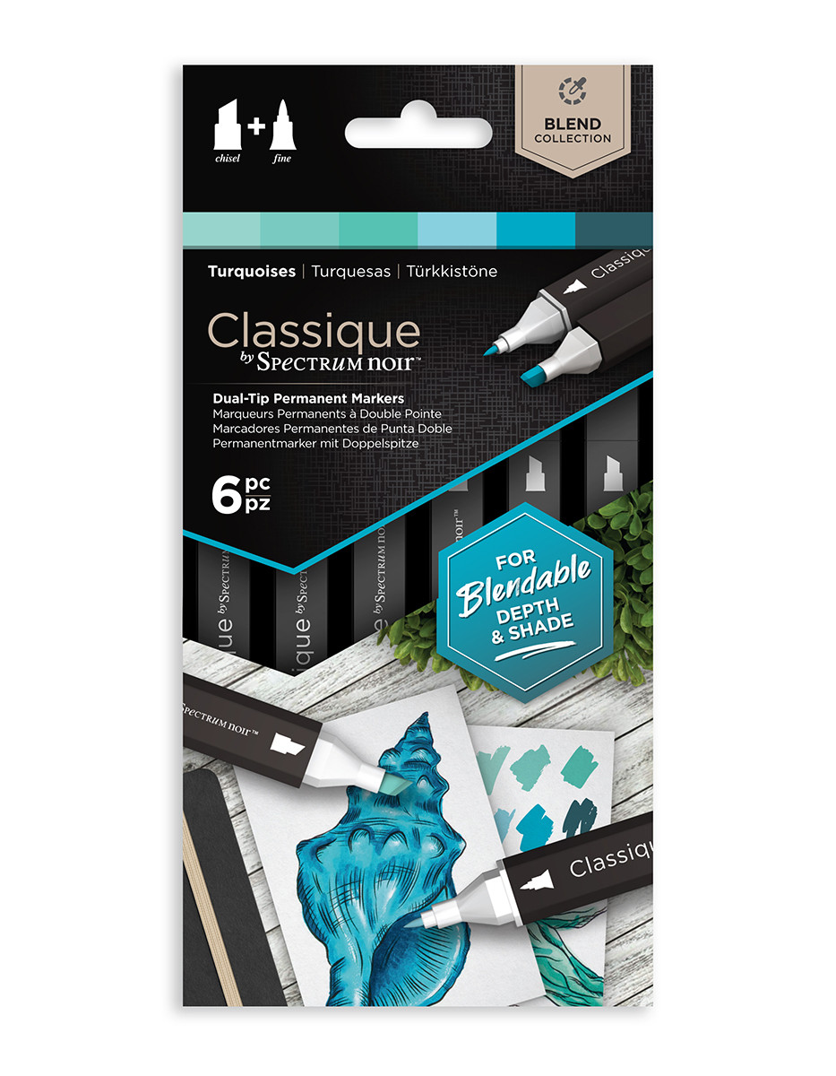 Spectrum Noir Classique Markers - Turquoises (Pack Of 6)