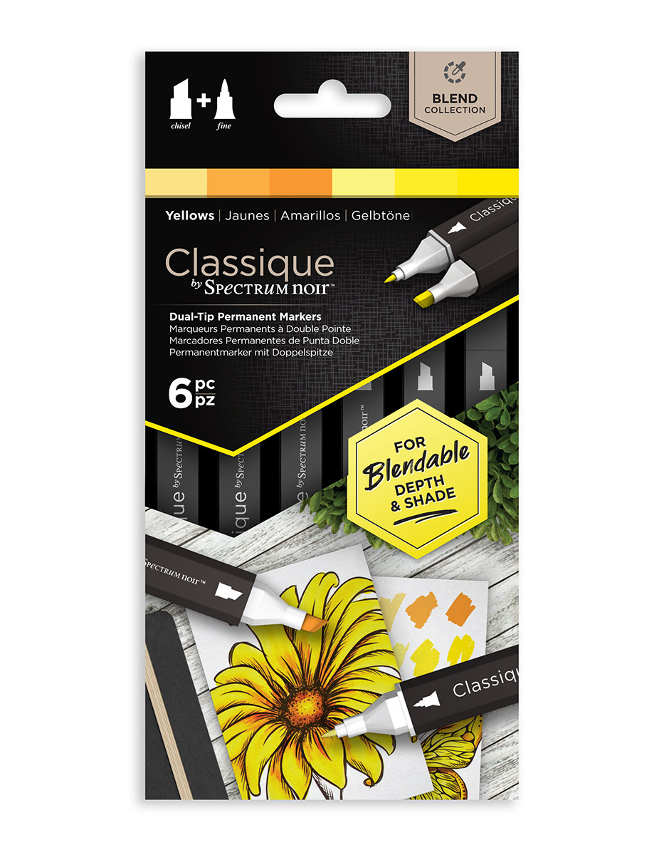 Spectrum Noir Classique Markers - Yellows (Pack Of 6)
