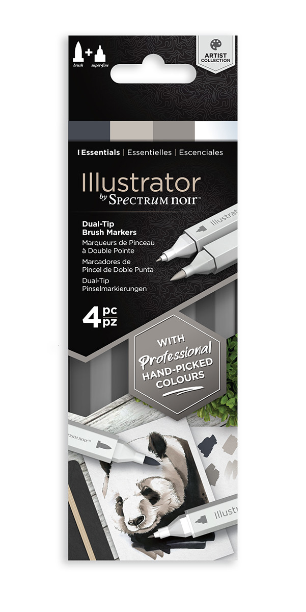 Spectrum Noir Illustrator Markers - Essentials (Pack Of 4)