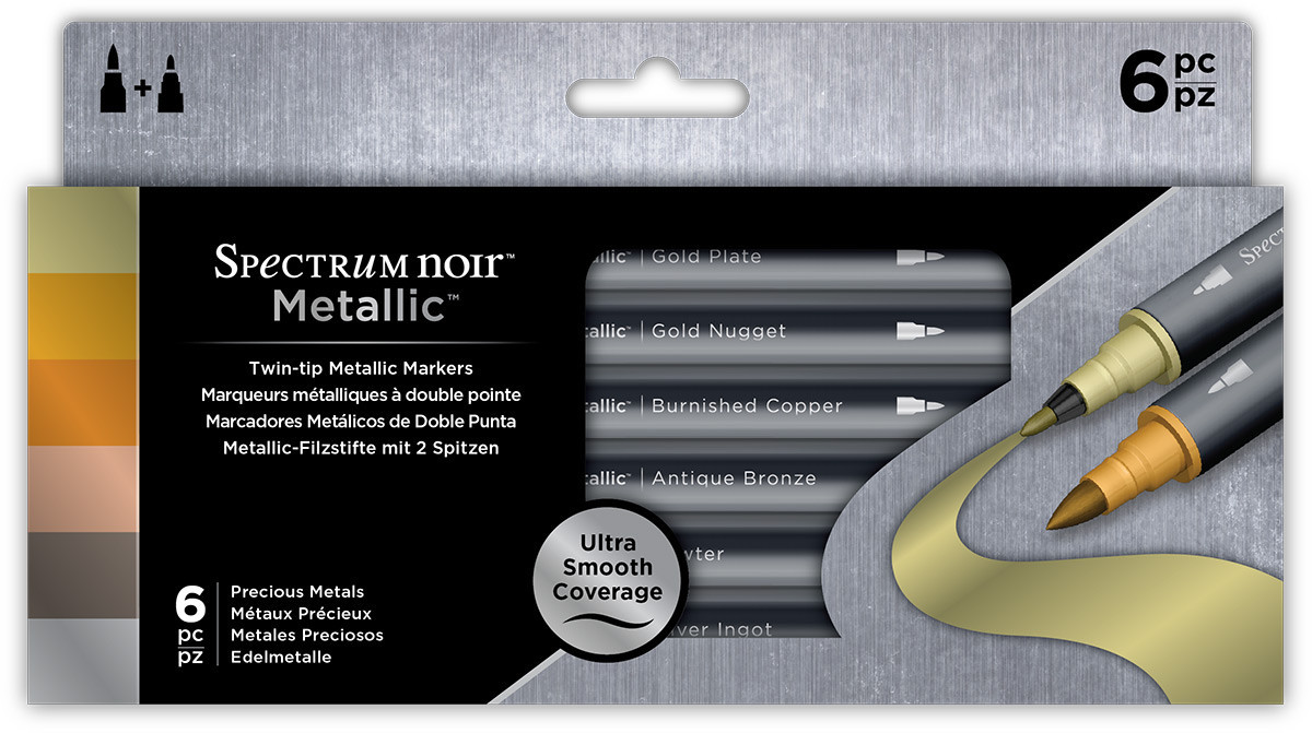 Spectrum Noir Metallic Markers - Precious Metals (Pack of 6