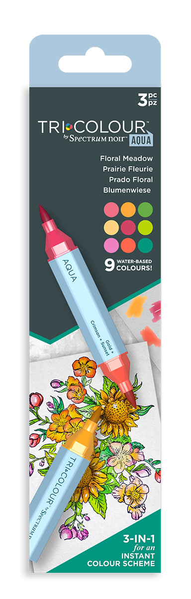 Spectrum Noir TriColour Aqua Markers - Floral Meadow (Pack Of 3)
