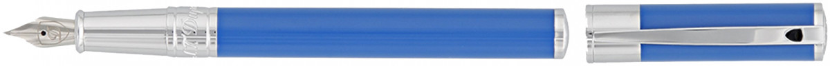 S.T. Dupont D-Initial Fountain Pen - Blue & Chrome