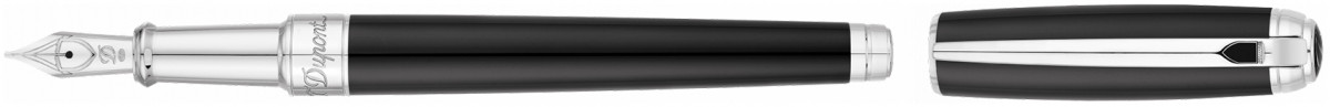 S.T. Dupont Line-D Medium Fountain Pen - Black & Palladium