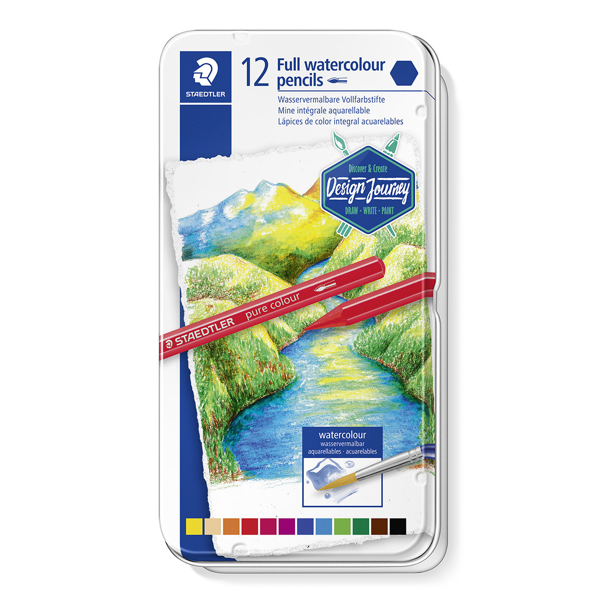 Staedtler Design Journey Pure Colour Watercolour Pencil (Tin of 12)