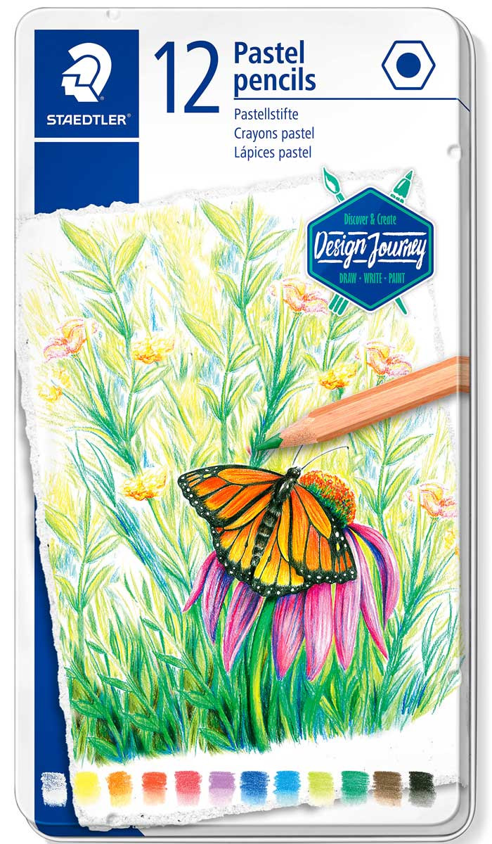 Staedtler Design Journey Pastel Pencils - Assorted Colours (Tin of 12)