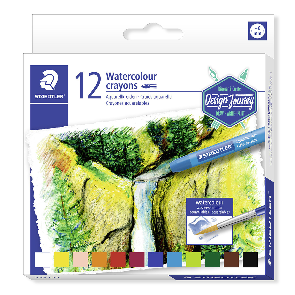 Staedtler Watercolour Crayons - Assorted Colours (Pack of 12)
