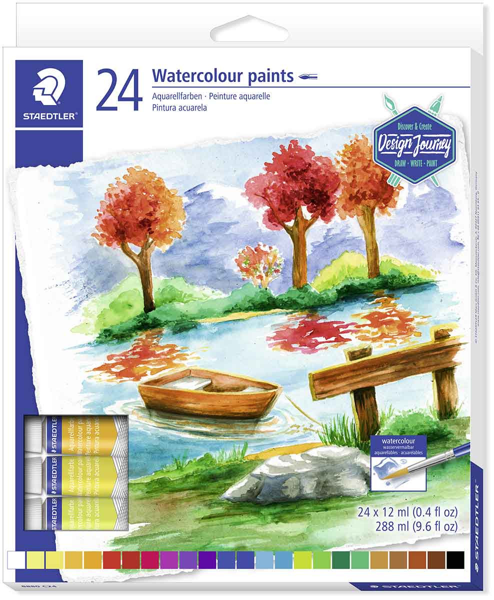 Staedtler Design Journey Watercolour Paints - Assorted Colours (Pack of 24)
