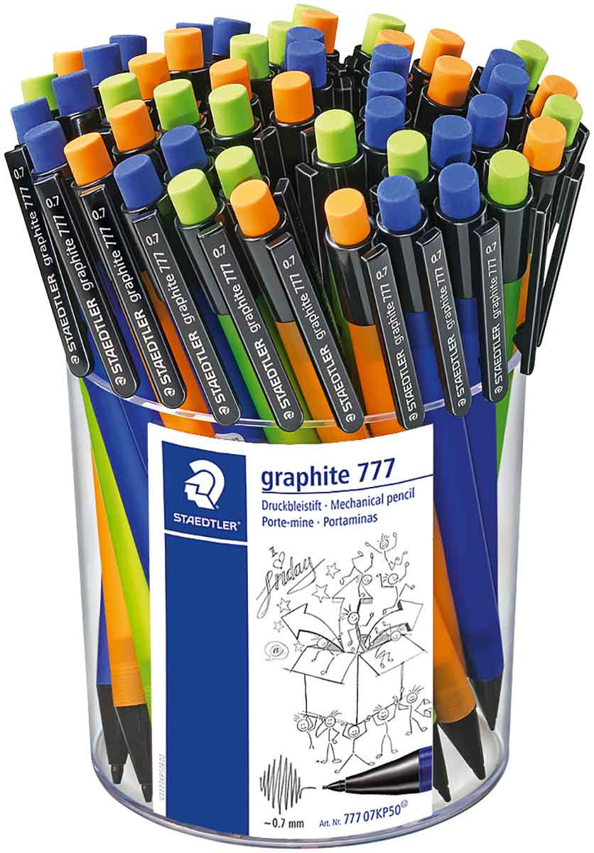 Staedtler Graphite 777 Mechanical Pencils - 0.7mm - Assorted Colours (Cup of 50)