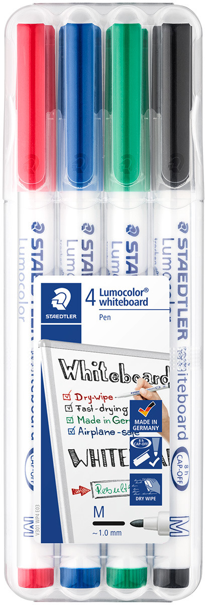 Staedtler Lumocolor Slim Whiteboard Pen - Assorted Colours (Pack of 4)