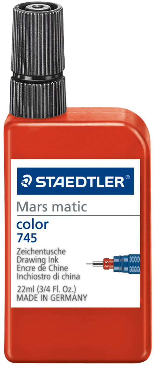 Staedtler Mars Matic Drawing Ink for Film & Paper - Red (22ml)