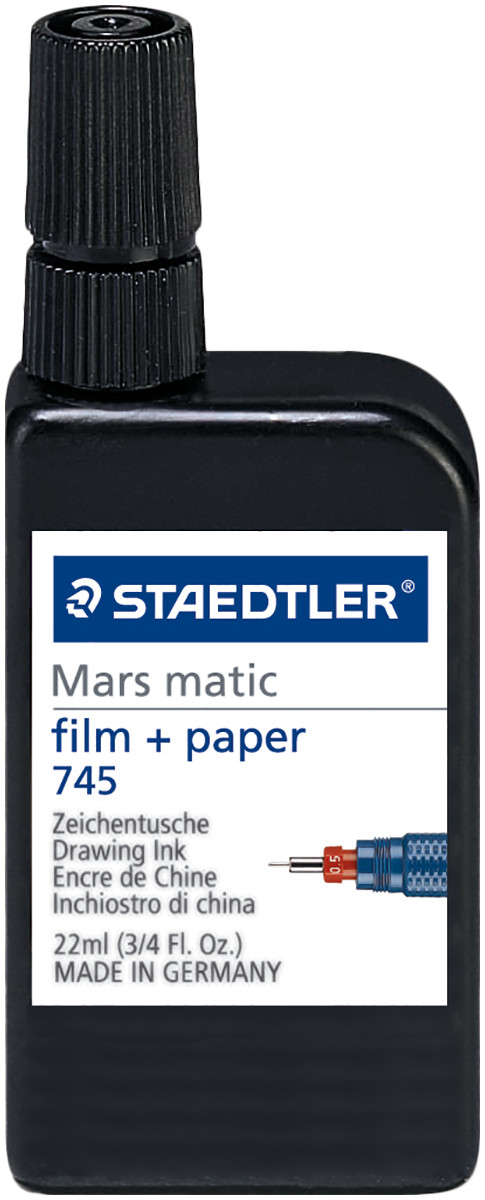Staedtler Mars Matic Drawing Ink For Film & Paper - Black (22ml)