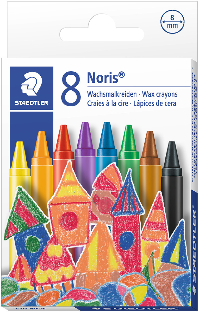 Staedtler Noris Club Wax Crayons - Assorted Colours (Pack of 8)