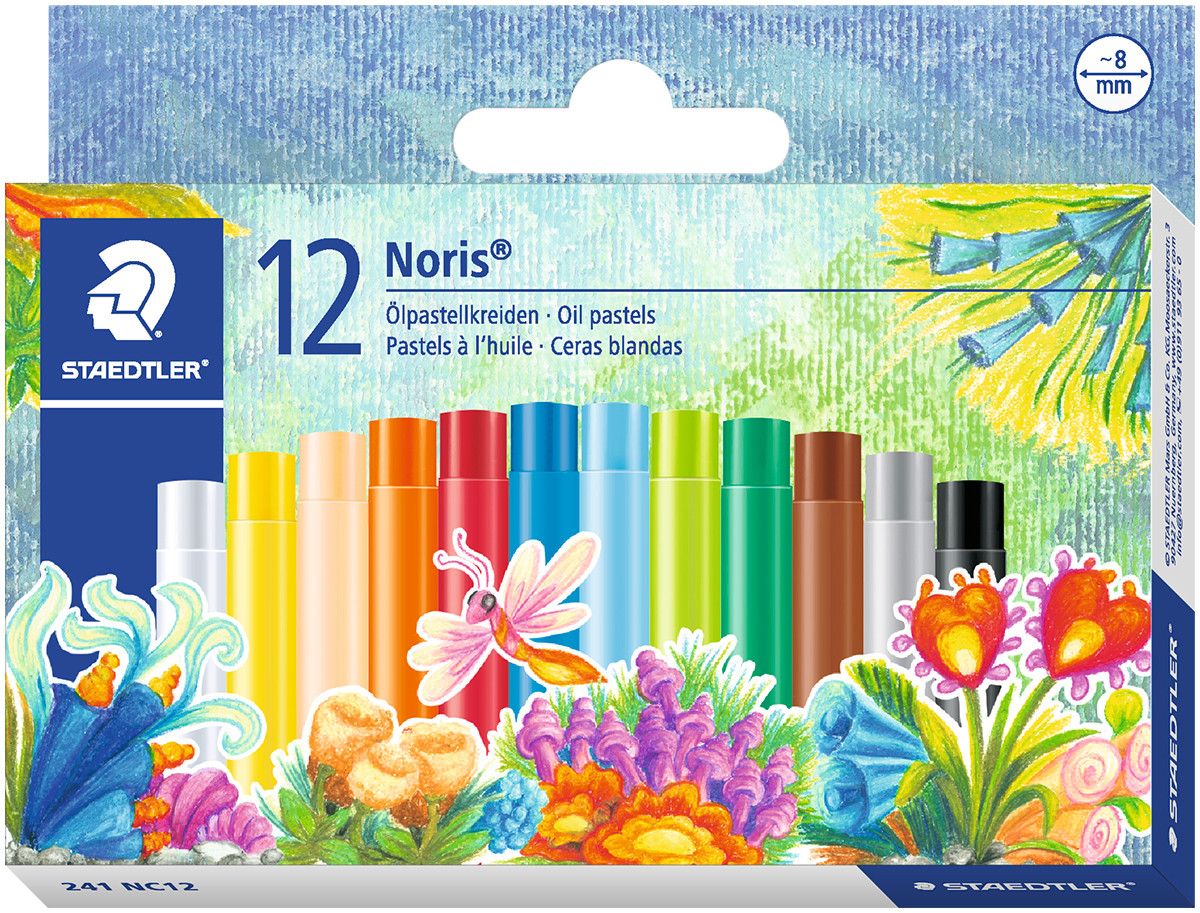 Staedtler Noris Club Oil Pastel Crayons - Assorted Colours (Pack of 12)