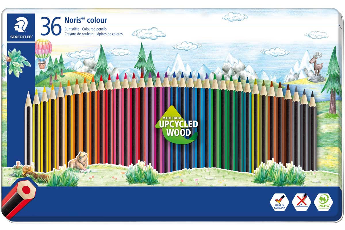Staedtler Noris Colouring Pencils - Assorted Colours (Tin of 36)