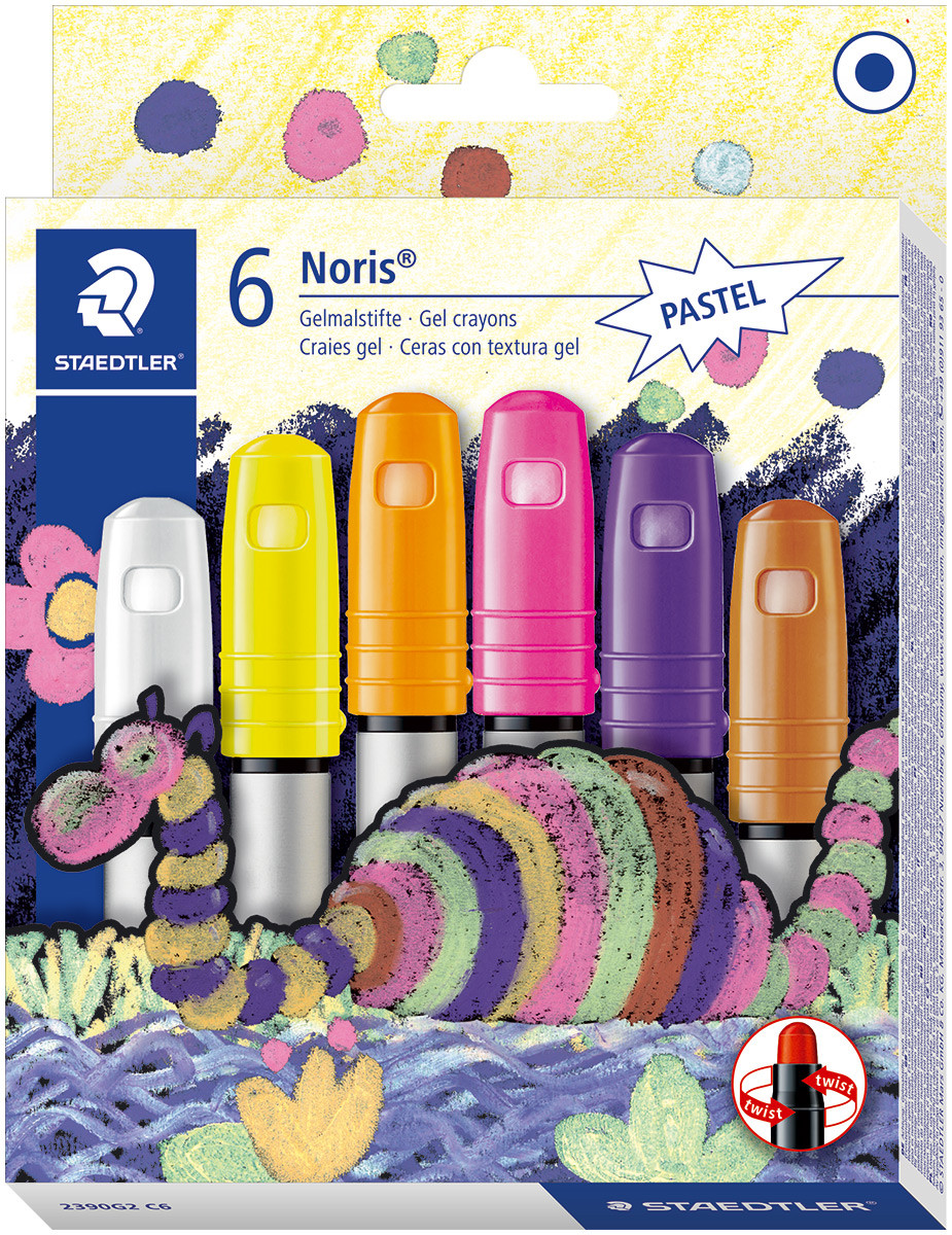 Staedtler Noris Gel Twist Crayons - Pastel - Assorted Colours (Pack of 6)