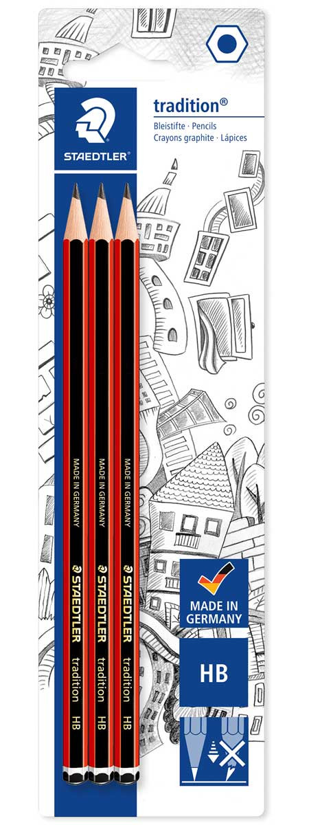 Staedtler Tradition Pencils - HB (Pack of 3)
