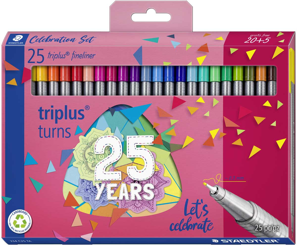 Staedtler Triplus Fineliner Pens - 25th Anniversary Set (Pack of 25)