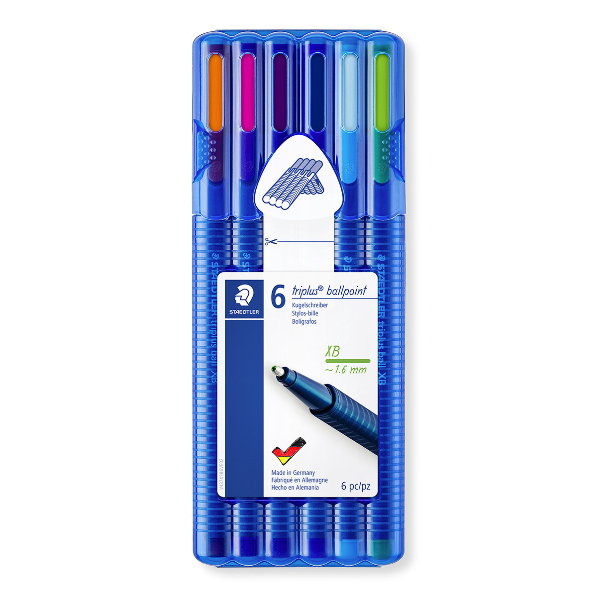Staedtler Triplus Ballpoint Pen - Extra Broad - Assorted Colours (Wallet of 6)