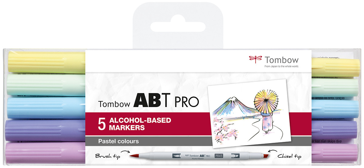Tombow ABT PRO Markers - Pastel Colours (Pack of 5)