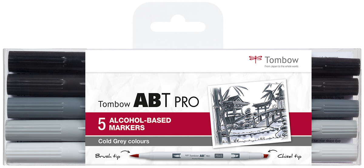 Tombow ABT PRO Markers - Cool Grey Colours (Pack of 5)