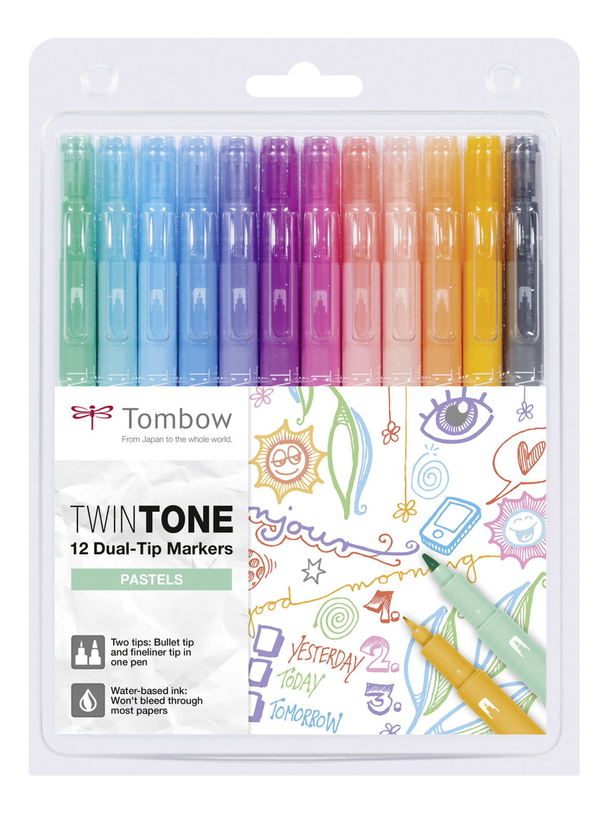 Tombow TwinTone Dual Tip Markers - Pastel Colours (Pack of 12) | WS-PK ...