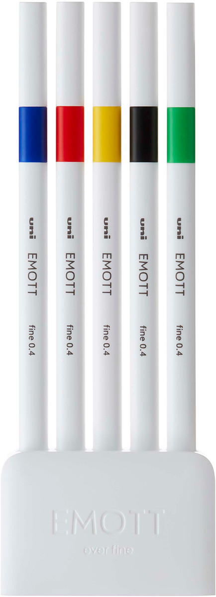 Uni-Ball PEM-SY Emott Fineliner Pens - Vivid Colours (Pack of 5)