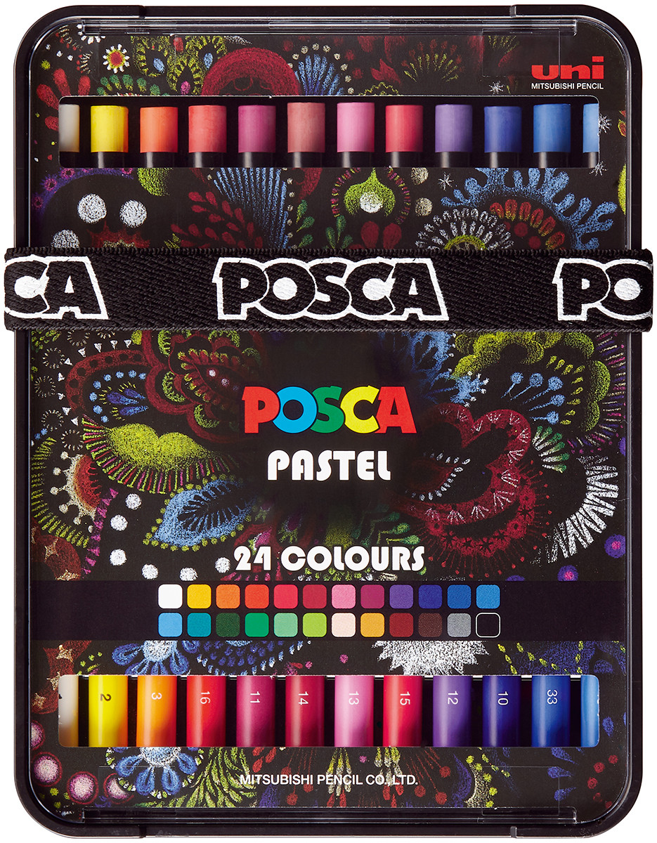 Uni-Ball KPA-100 POSCA Pastels - Assorted Colours (Pack of 24)