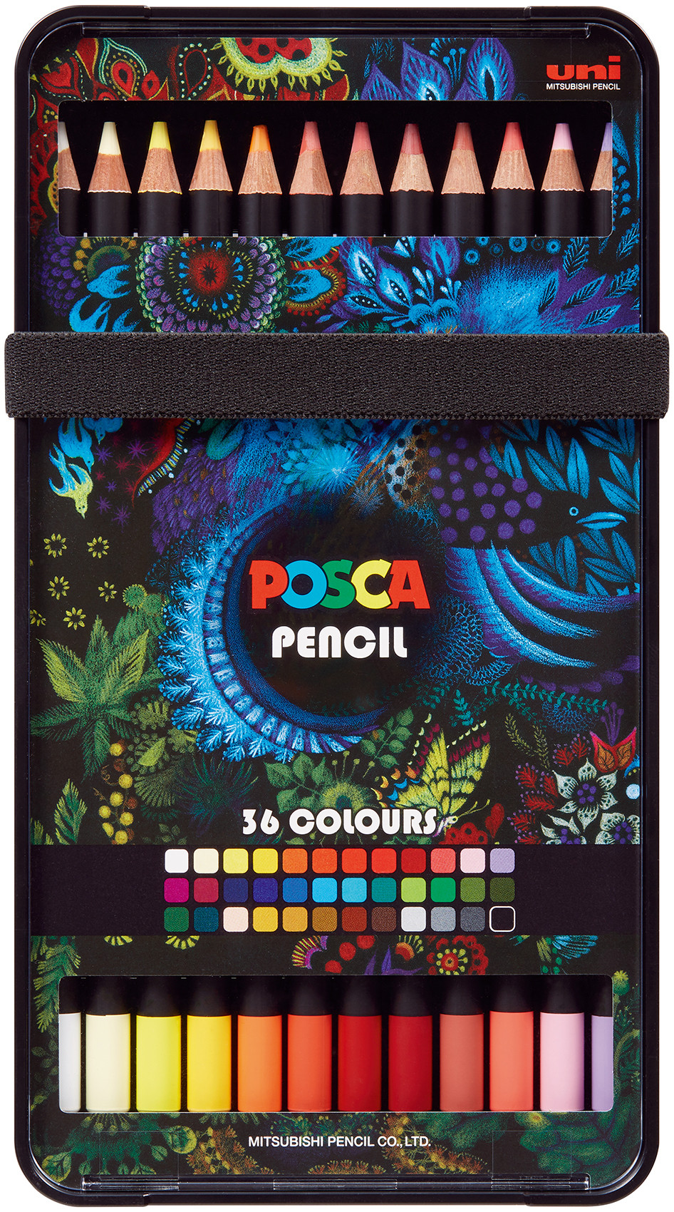 Uni-Ball KPE-200 POSCA Pencil - Assorted Colours (Pack of 36)