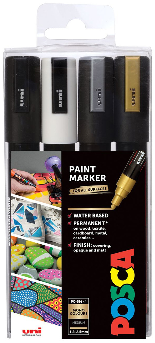 POSCA PC-5M Medium Bullet Tip Multi-Surface Paint Markers Assorted