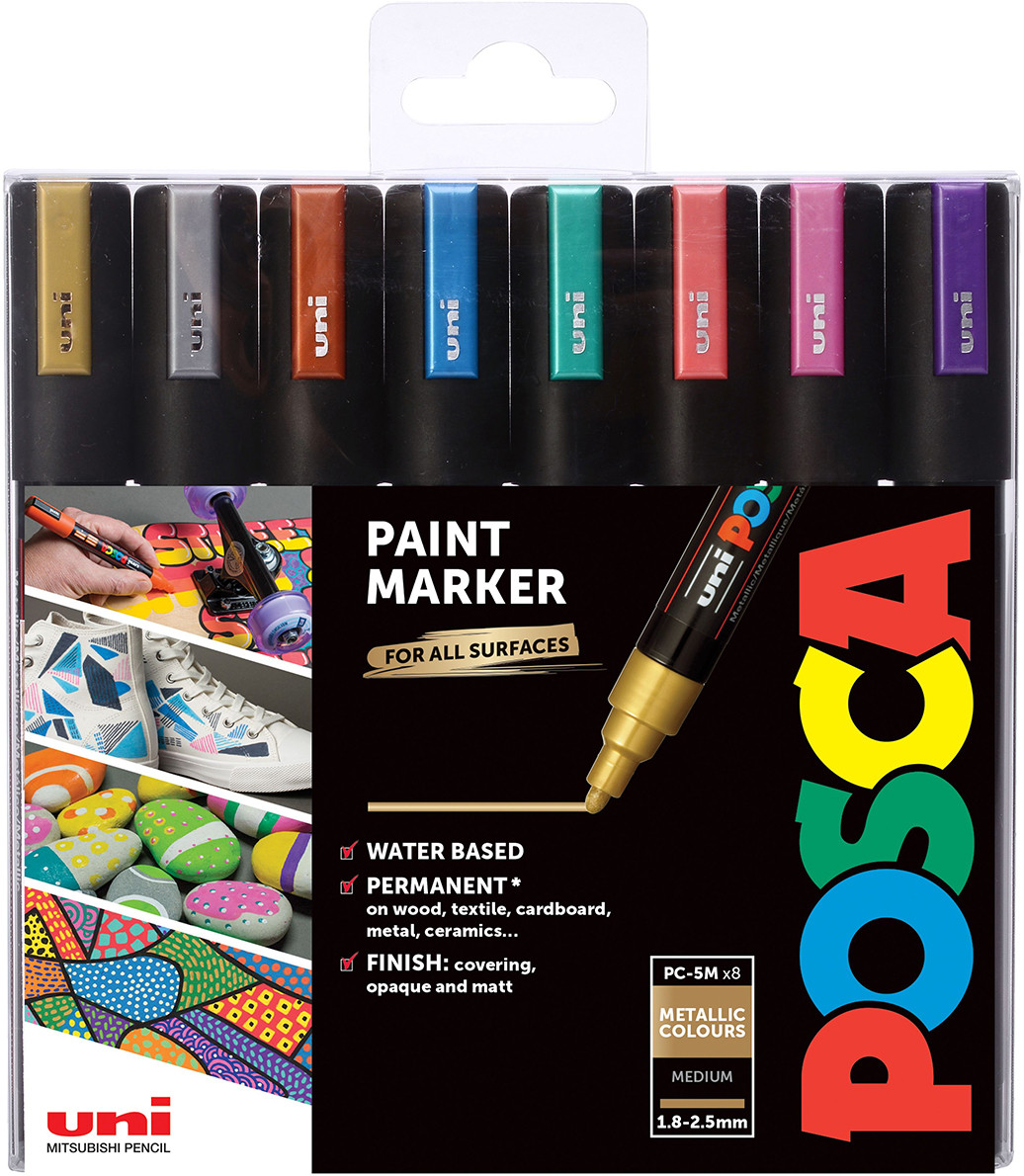 POSCA PC-5M Medium Bullet Tip Multi-Surface Paint Markers Assorted