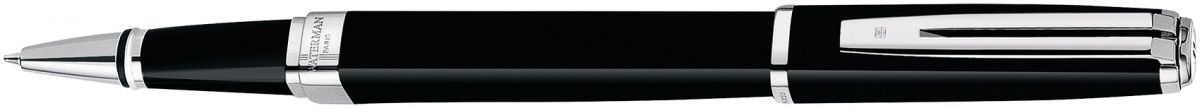 Waterman Exception Rollerball Pen Slim - Black Lacquer Silver Trim