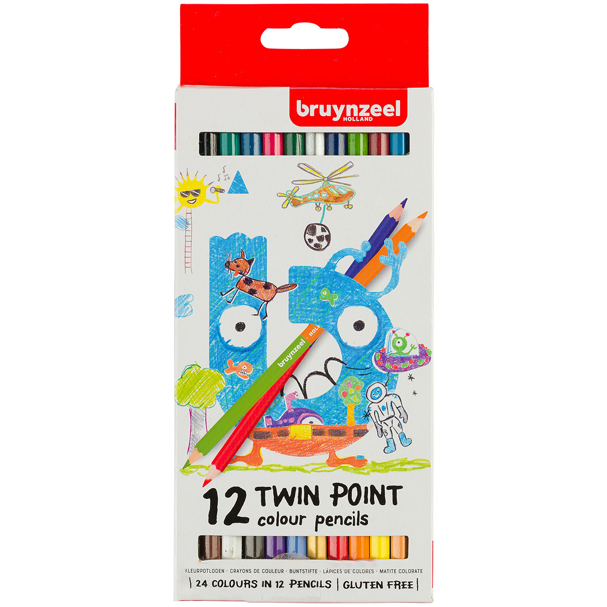 Bruynzeel Kids Twinpoint Colouring Pencils - Assorted Colours (Pack of 12)
