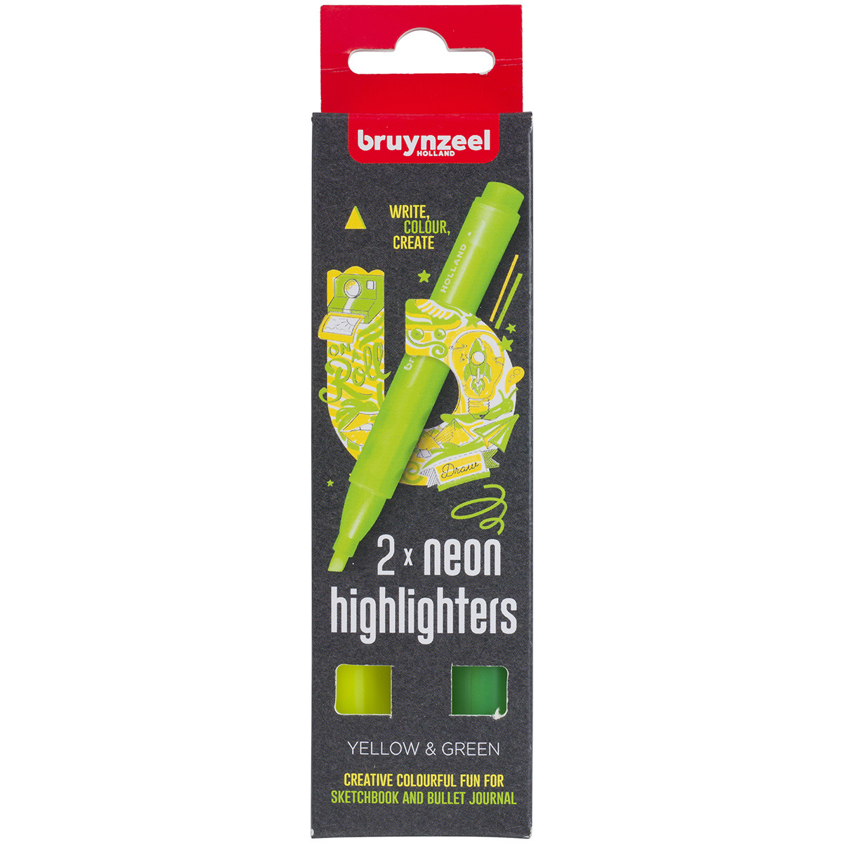 Bruynzeel Highlighters - Yellow & Green (Pack of 2)