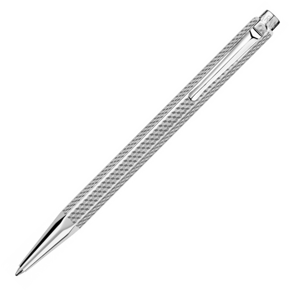 Caran d'Ache Ecridor Ballpoint Pen - 'Cubrik' Silver Plated