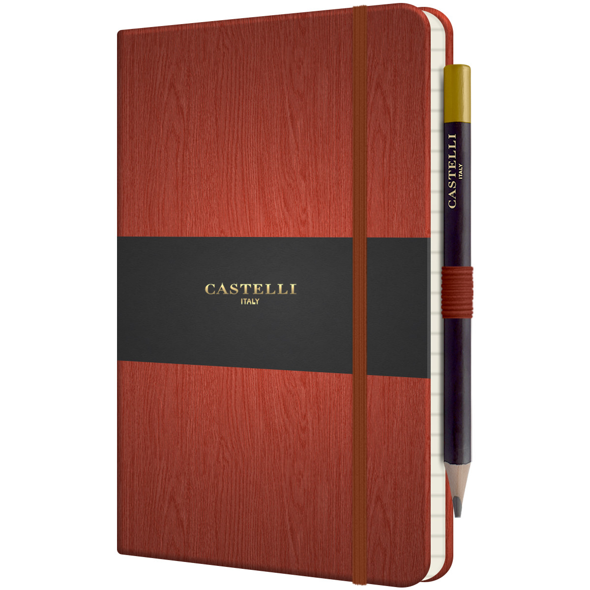 Castelli Tucson Acero Hardback Medium Notebook - Ruled - Rust