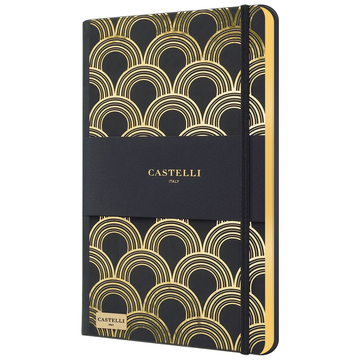 Castelli Hardback Medium Notebook - Ruled - Art Deco Gold