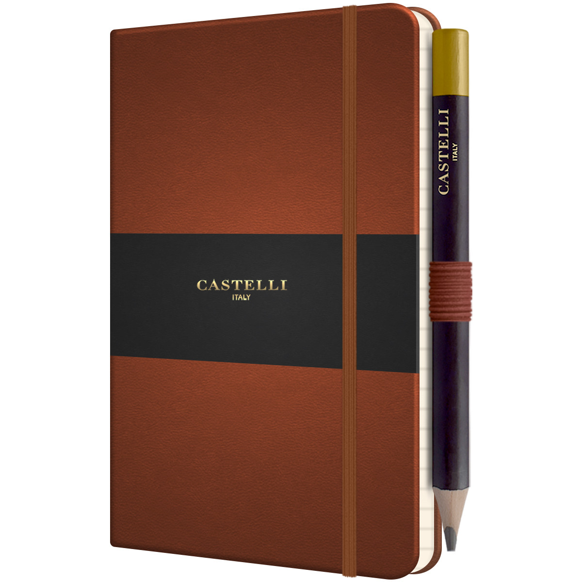 Castelli Tucson Hardback Pocket Notebook - Ruled - Brown