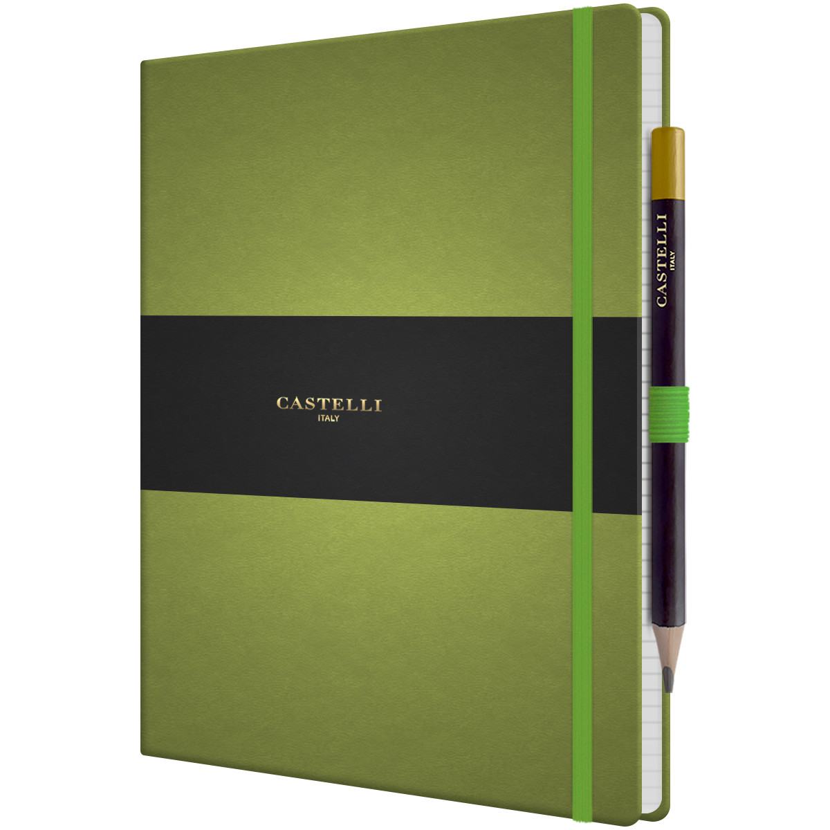 Castelli Tucson Hardback Large Notebook - Ruled - Bright Green