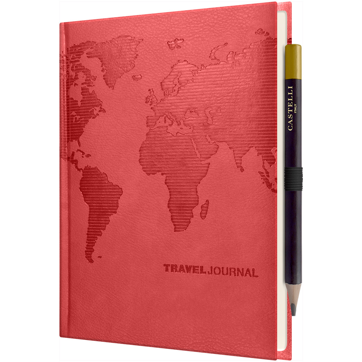 Castelli World Travel Journal - Ruled - Pearl Red