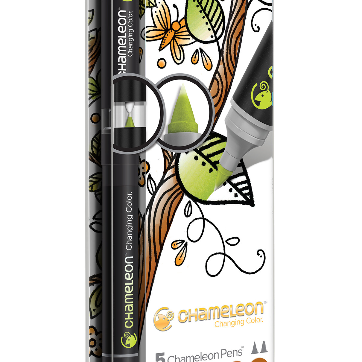 Chameleon Blendable Marker Pens - Earth Tones (Pack of 5)