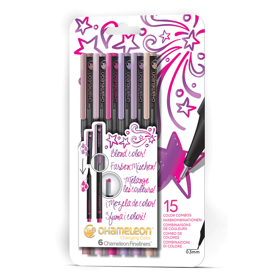 Chameleon Fineliner Pens - Floral Colours (Pack of 6)