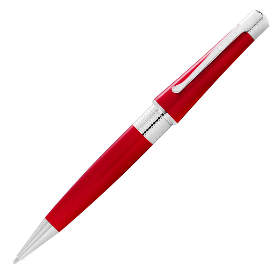 Cross Beverly Ballpoint Pen - Red Lacquer Chrome Trim