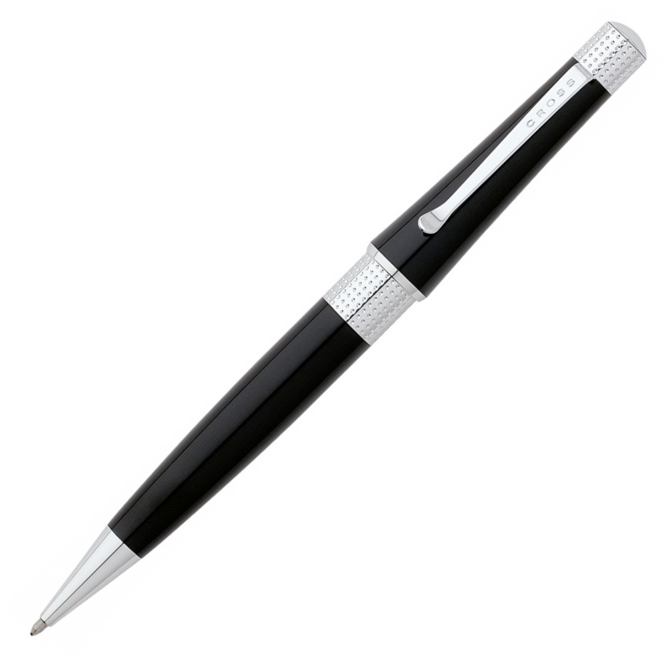 Cross Beverly Ballpoint Pen - Black Lacquer Chrome Trim