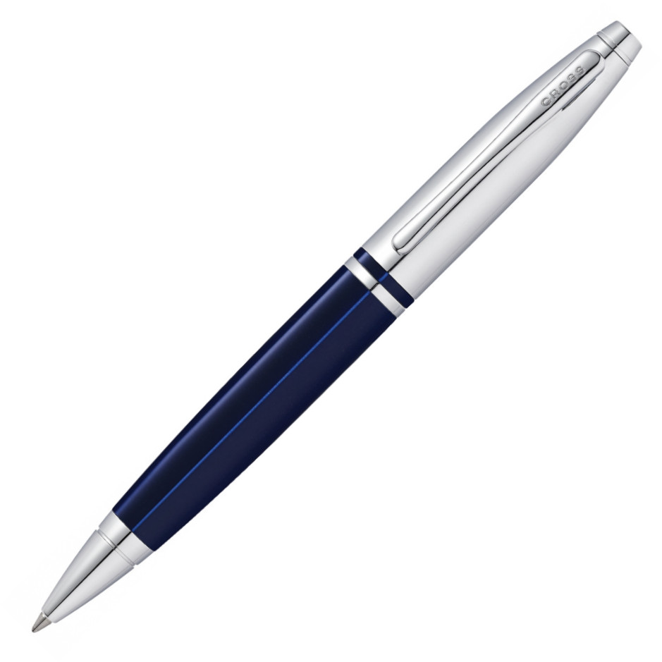Cross Calais Ballpoint Pen - Translucent Blue Chrome Trim