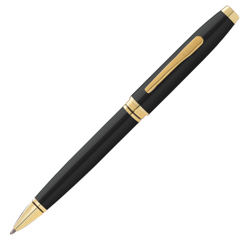 Cross Coventry Ballpoint Pen - Black Lacquer Gold Trim