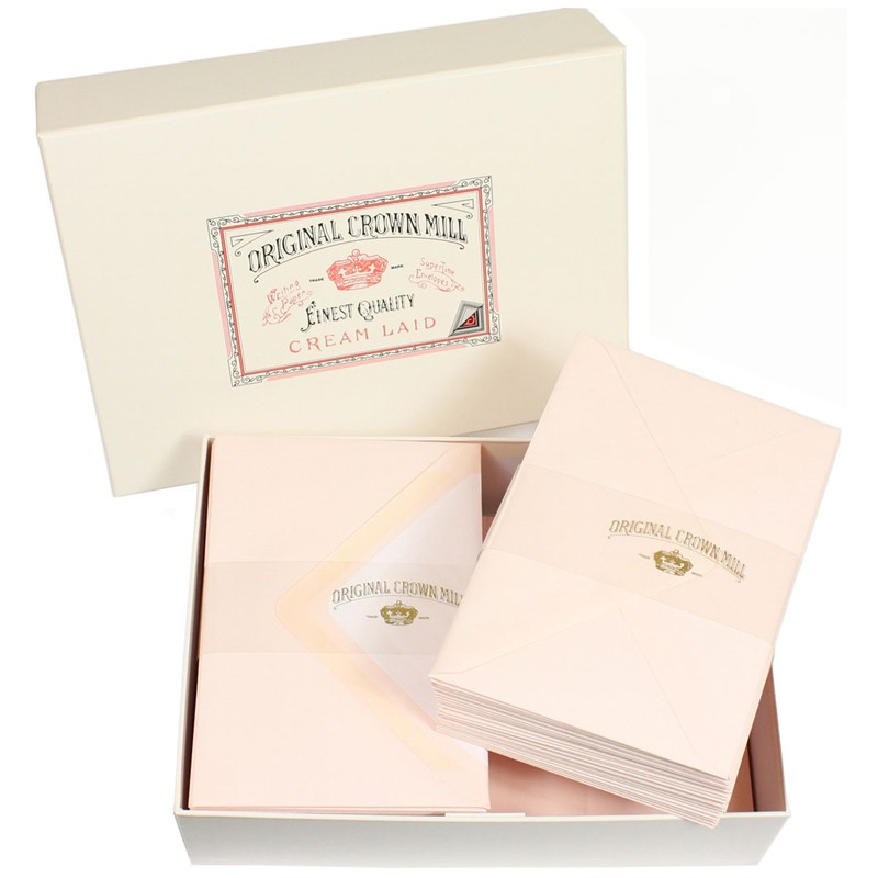 Crown Mill Luxury Box C6 Set of 100 Sheets and Envelopes - Pink