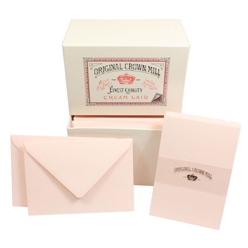 Crown Mill Luxury Box C6 Set of 50 Cards and Envelopes - Pink