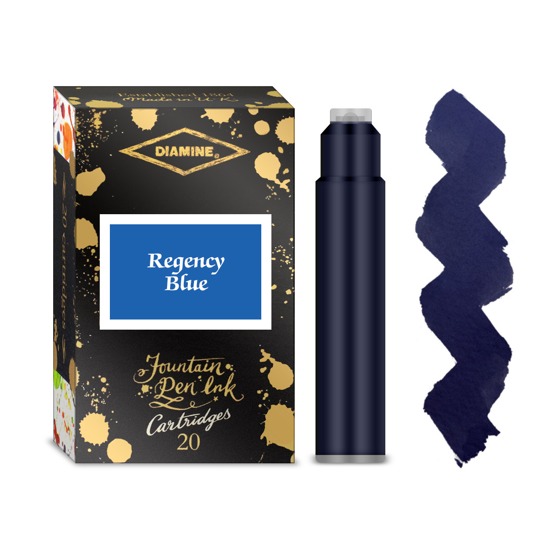 Diamine Ink Cartridge - Regency Blue (Pack of 20)