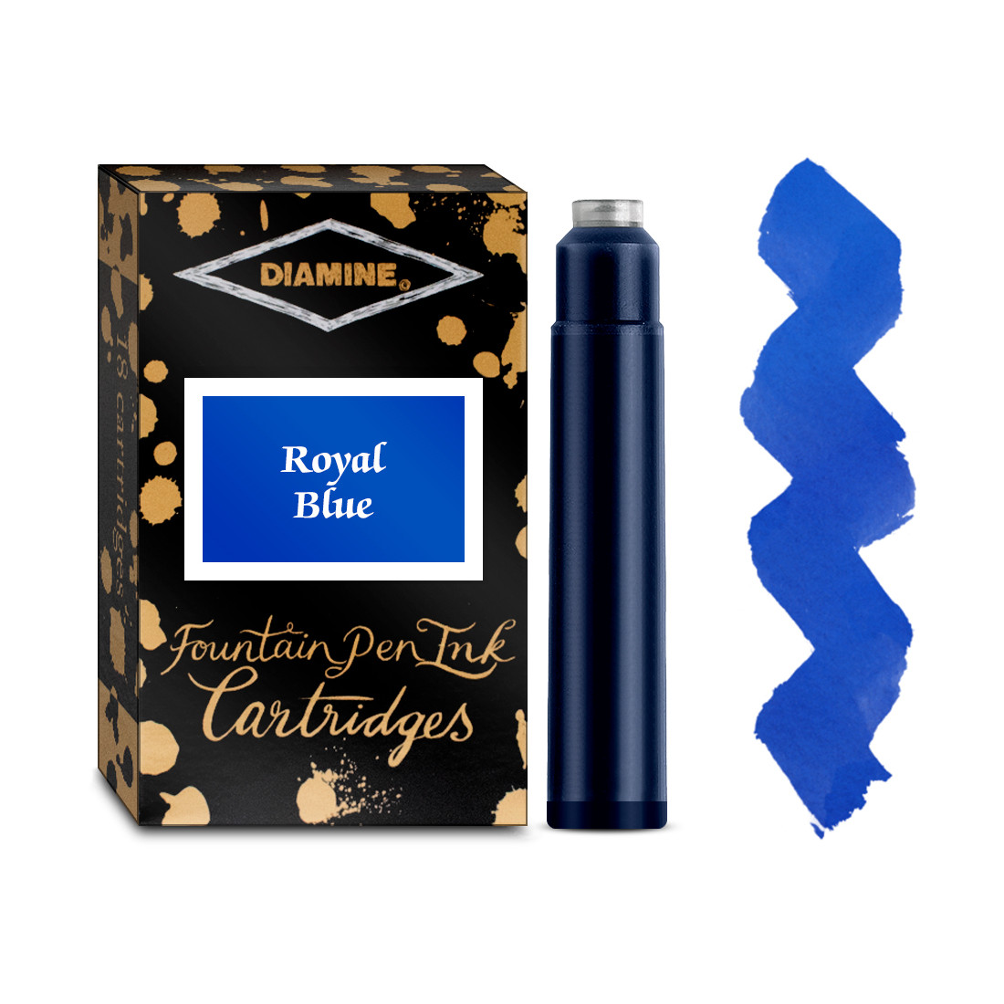 Diamine Ink Cartridge - Royal Blue (Pack of 18)