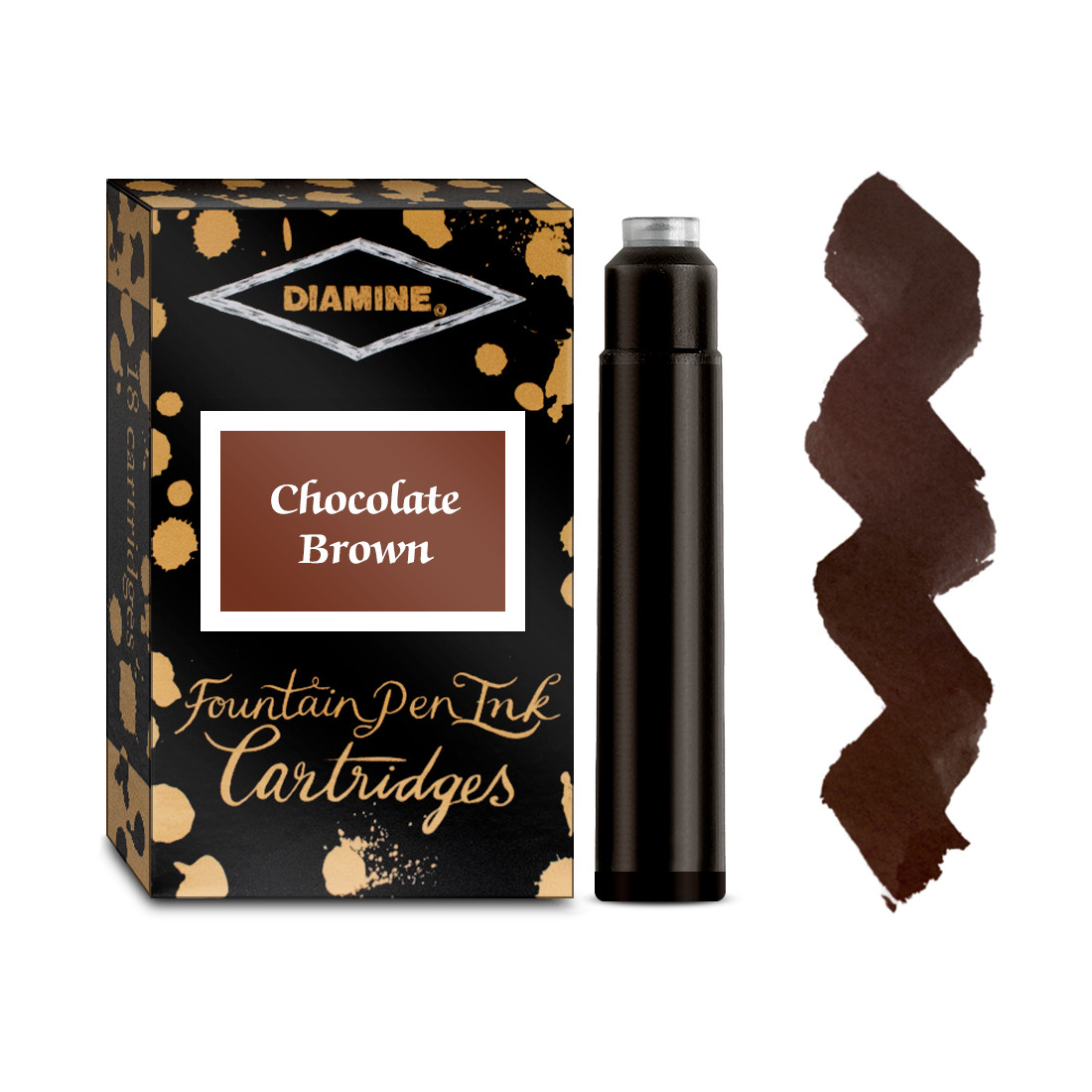 Diamine Ink Cartridge - Chocolate Brown (Pack of 18)